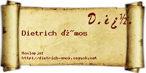 Dietrich Ámos névjegykártya